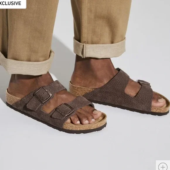 Birkenstock Men’s Arizona Nubuck Leather Desert Buck Roast Size EU43 US 10-10.5